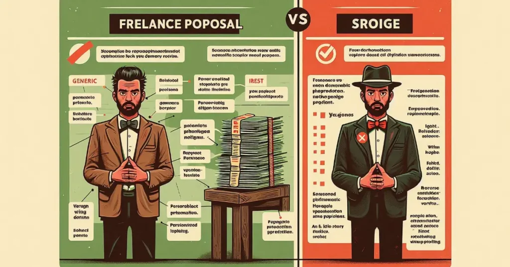 Comparison of a weak freelance proposal vs a strong one