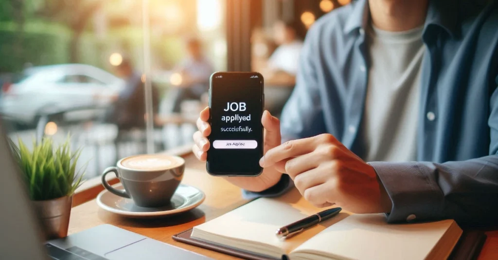 Reviewing a job application on a mobile job portal