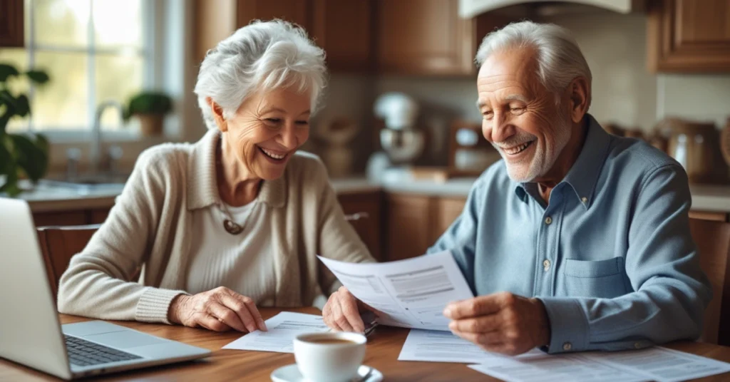 Reviewing life insurance documents with a financial advisor
