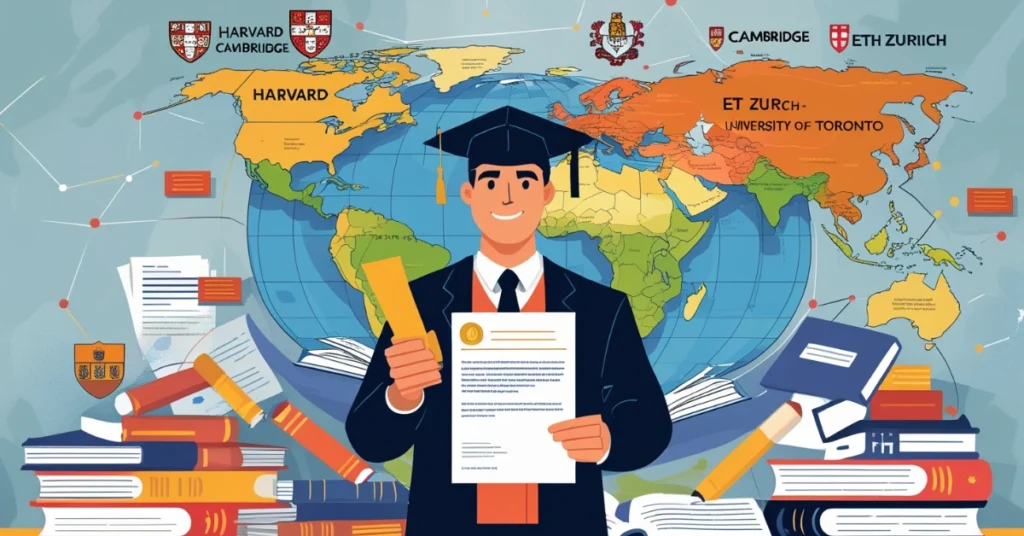 Confident graduate student holding a scholarship award letter